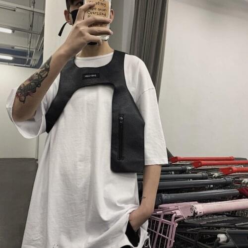 New Chest Rig Men Bag Casual Function Outdoor Style Chest Bag Small Tactical Vest Bags Streetwear for Male PU Waistcoat Vest