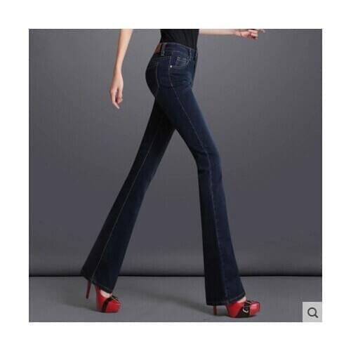 2020 new autumn winter cotton plus size high waist plus size brand female women ladies girls Flares jeans clothing