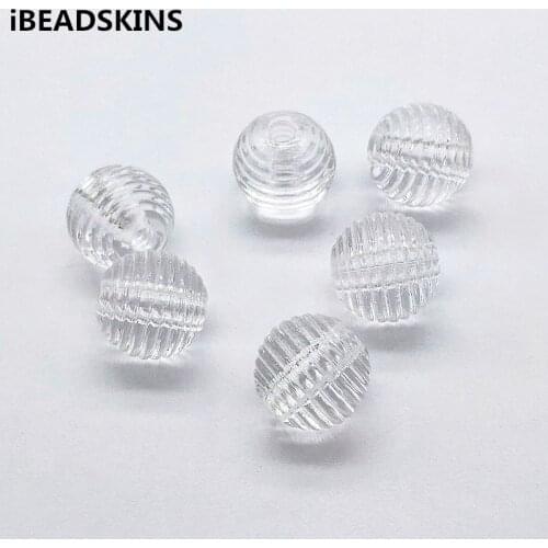 New arrival! 20mm 110pcs Clear acrylic Striped Ball shape beads for Earrings parts,hand Made Jewelry Findings & Components