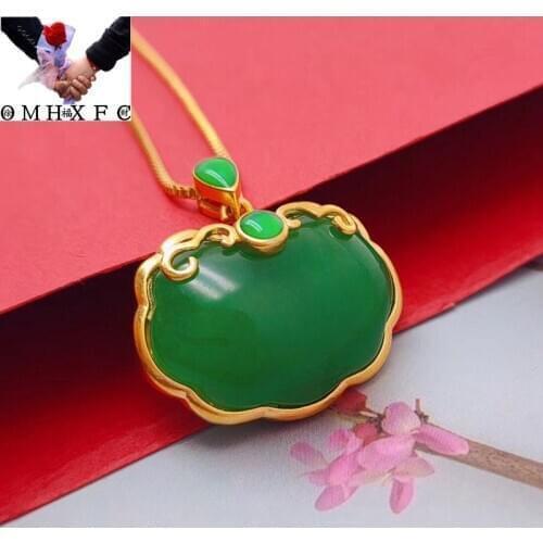 OMHXFC Jewelry Wholesale YM1862 European Fashion Fine Woman Girl Party Birthday Wedding Gift Safety Lock 24KT Gold Pendant Charm