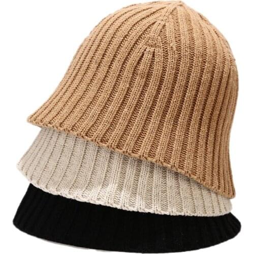 Knit Fisherman Bucket Hat Women Adult Unisex Cap Fashion Outdoor Sun Travel Bob Casual Girls Flat Top Knitted Winter Warm Panama