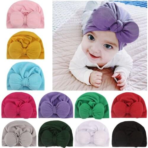 Bow Knot Kids Baby Infant Turban Hat Knot Toddler Beanie Caps