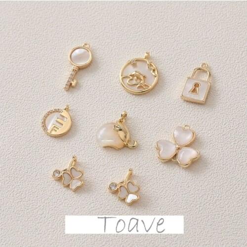 Shell Series Pendant Copper Plated Real Gold Color Preserving DIY Earrings Necklace Bracelet Material Accessories