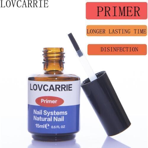 LOVCARRIE 15ML Nail Primer Pre Dehydrator Nail Gel Base Coat Long Lasting Acid Free Acrylic UV Gel Polish Bonder for Nails Art