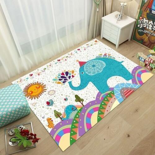 Factory direct cartoon carpet children bedroom bedside blanket creeping carpet living room floor mat pad customized wholesale