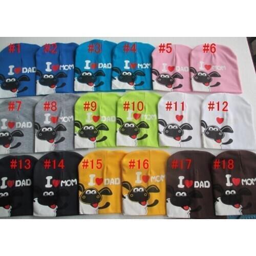 I love dad ,i love mom,19cmx19cm baby hat infant cap Cotton Beanie Skull Cap Toddler Boys Girls Hats & Caps 10 pcs