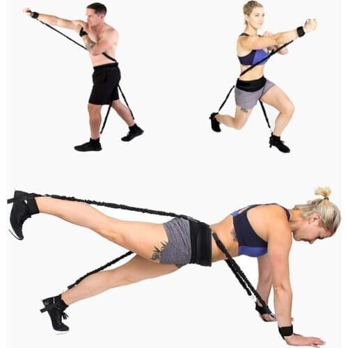 Sports Fitness Resistance Bands Stretching Strap Set for Leg Arm Exercises Boxing Muay Thai Gym Bouncing Training