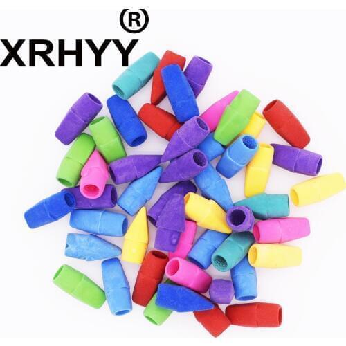 XRHYY Pencil Top Eraser Caps Chisel Shape Pencil Eraser Toppers Assorted Colors in Bulk 150 Pieces