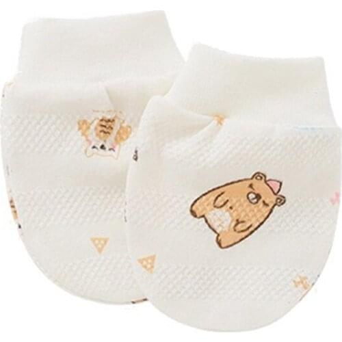 1 Pair Cotton Baby Infant Anti Scratching Gloves Newborn Protection Face Mittens