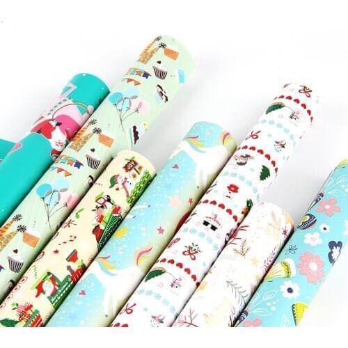 10PCS Cartoon Gift Wrapping Papers Christmas Kids Birthday Baby Shower New Year Kids Gift Wapping Accessories Craft Paper