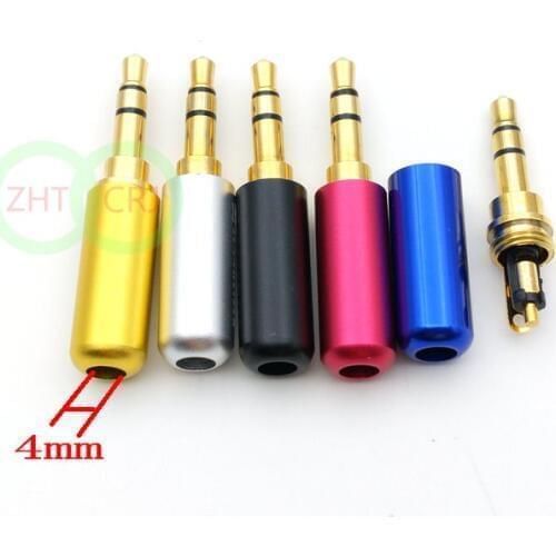 100pcs Aluminum shell Stereo 3.5mm Repair Headphone Jack Plug Cable Audio