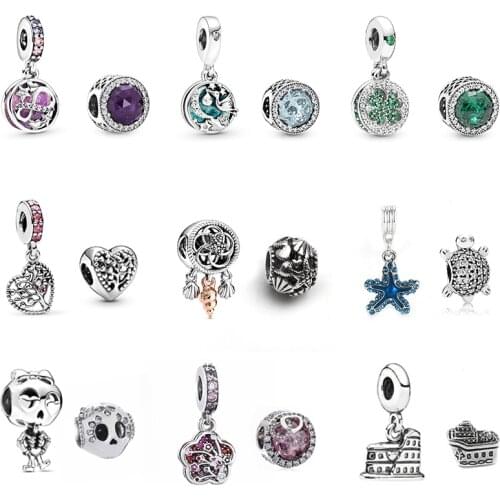 2pcs/Lot New Product Lucky Beaded Love Pass Pendant DIY Brand Bracelet Necklace Gifts Making Silver-plated Fashion Jewelry