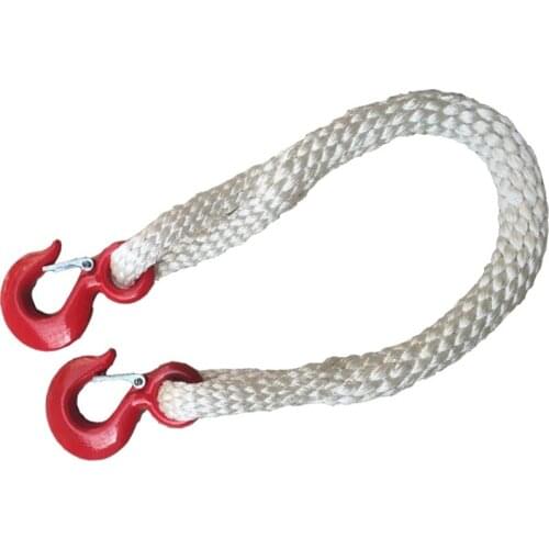 2TonX1M-3M nylon towing rope two ends buckle sling trailer rope with 1pc hook or 2pcs hook for winch