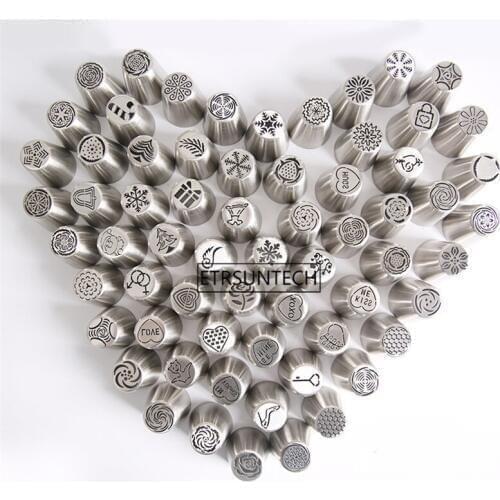 200pcs/lot 65 Style Stainless Steel Nozzles Pastry Icing Cake Piping Cake Decorating Tools