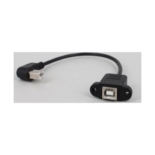 30cm Elbow 90 Degree USB 2.0 B Male To Female Adapter USB Type B Wire Socket Printer Panel Mount Extension Cable Lock Connector