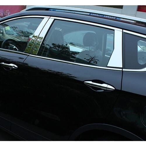 6pcs for dongfeng AX7 2015-2018 Car window sequin Middle column decorate Trim Stainless steel