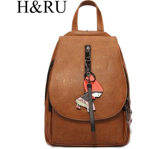 H&RU Brand Womens Fashion Backpacks for Teenage Girls School Shoulder Bags Fashion Vintage Youth Bagpack Daypack Rucksack Girls