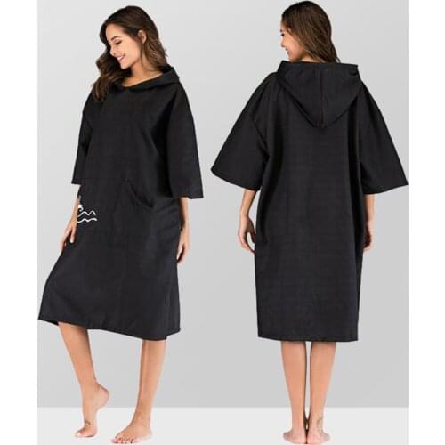 Hot Sale Microfiber Large Beach Towel Men Women Swimming Hooded Bath Towels Surf Poncho Quick Dry Bathrobe Wetsuit Changing