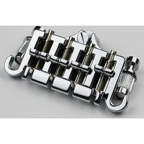 3 Point 4 String Bass Bridge Tailpiece Chrome For GBS EP Guitar Parts