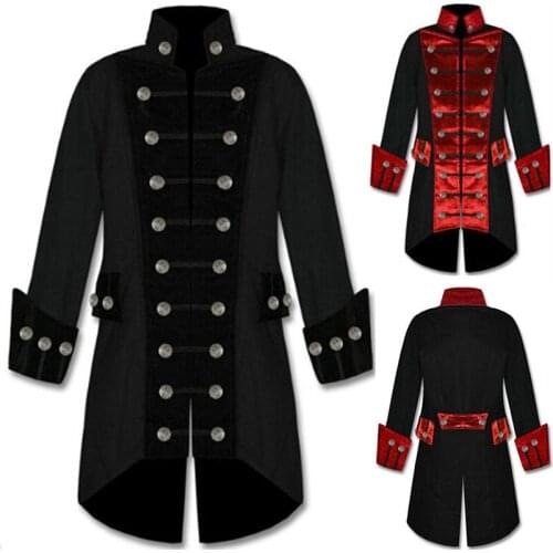Cosplay Medieval Carnival Halloween Costumes for Men Clothing Gentleman Retro Punk Funk Rock Jacket Disguise