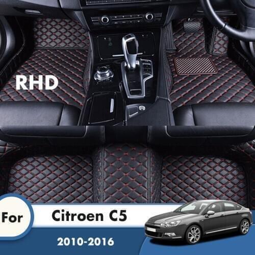 RHD Carpets For Citroen C5 2016 2015 2014 2013 2012 2011 2010 Car Floor Mats Artificial Leather Custom Car Interior Accessories