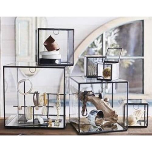 Creative Glass Storage Box Jewelry Box Glass Flower Room Drawer Organizer