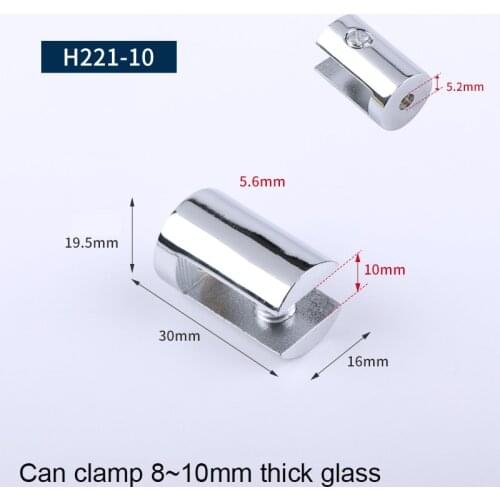 Zinc Alloy Shaft Mount Plated Fixed Shelf Glass Clamp Handrail Staircase Holder Clamps For 8-10mm/6-8mm Glass Accessory tools