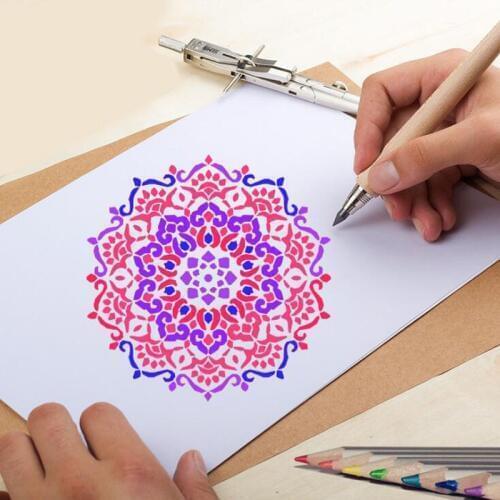 Bullet Journal Openwork Drawing Lace Ruler Cake Spray Printed Pattern Decorative Lace Ruler Stencil Graffiti Template Reusable