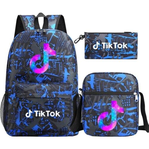 Hot Tik Tok 3pcs/set Kid Child Schoolbag Backpack Cool Waterproof Schoolbag Kids Student School Bag