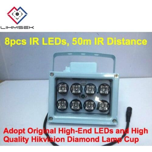 Lihmsek Nice CCTV Infrared Illuminator Lamp 8pcs IR LEDs Diamond Lamp Cup Outdoor IR Illuminator 80m IR Distance For CCTV