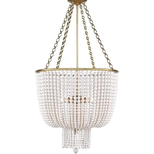 American living room chandelier simple modern dining room bedroom villa Nordic creative light luxury crystal bead lamps