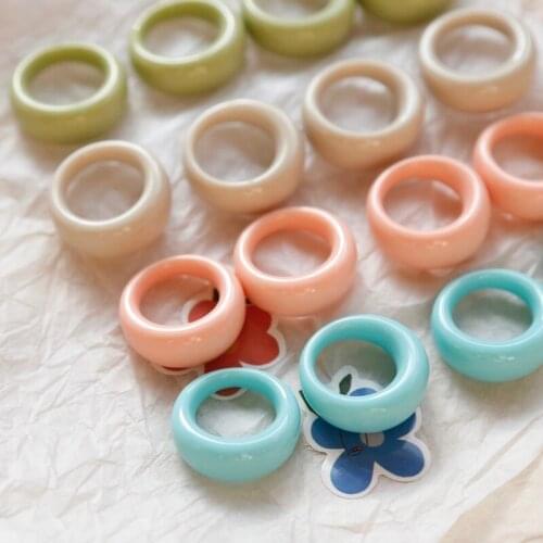 Milky color matching chubby small circle earrings diy resin accessories ins wind jewelry material