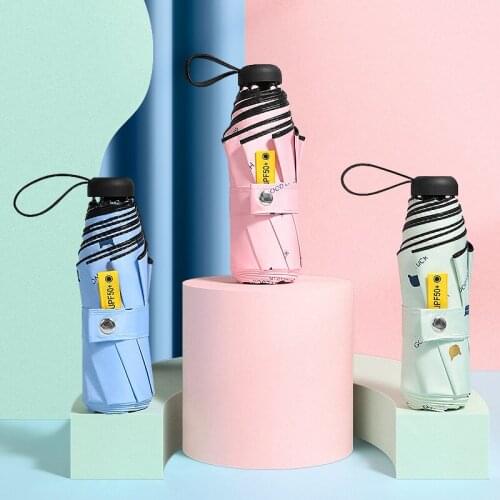 Cartoon Folding Umbrella Rain Women Mini Female Sunny Parasol Lovely Paraguas Pocket Umbrella