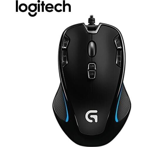 Original Logitech G300s raton Gaming Mouse 2500DPI USB Wired Optical Wensor Both-Handed Mouse with 7 Color backlit