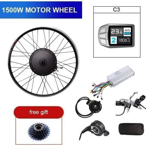 Electric Bike Kit 1500w Motor Wheel 48V E Bike Kit 1500W Wheel Motor Electric Bicycle Conversion Kit for 20-29in Rear Hub Motor