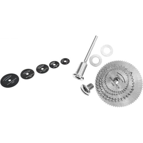 2 Set Metal HSS Circular Saw Blade Set Cutting Discs for Dremel Rotary Tool, Silver & Black