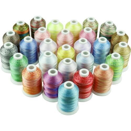 28 Multi-colors Embroidery Thread for machine/hand embroidery quilting overlock seaming thread on any home machine -by Simthread
