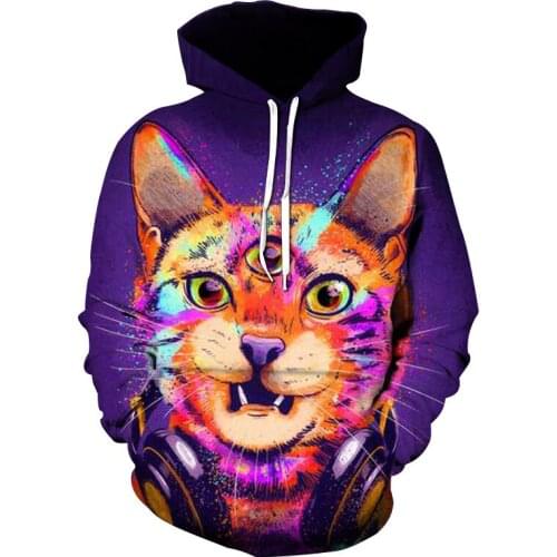 2021 New Cat Hoodie Men And Women 3d Printing Sweatshirt Harajuku Fashion Casual Street Hip Hop Pullover Hot Coat Streetwear