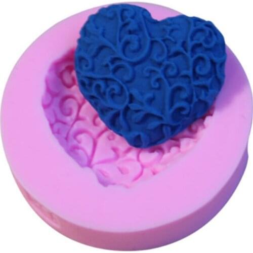 New 1pc Cute DIY Chocolate Soap Molds Heart Shape Silicone Cake Mold Sugar Craft Cake Decorating Tools Form For Cakes
