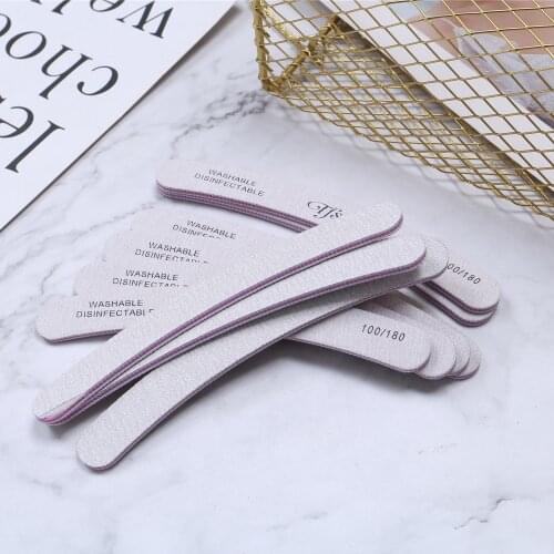 10Pcs/Lot Nail File 100/180 Sanding Buffer Block Pedicure Manicure Buffing Polish Beauty Tools Professional Nail Files Grey Boat