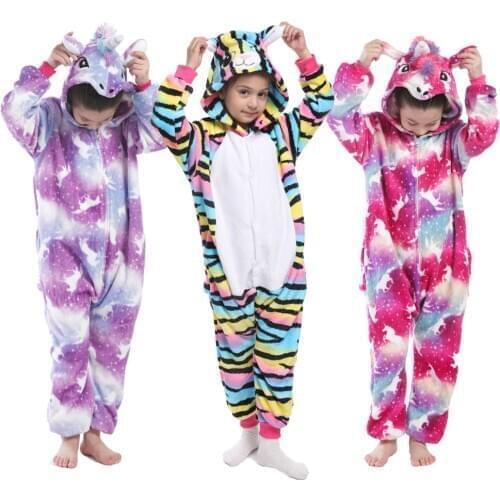 Animal Cartoon One Piece Hooded Onesies Pajamas for Kids Baby Girl Sleepwear Boys Pyjamas Kids Kigurumi Unicorn Pajama