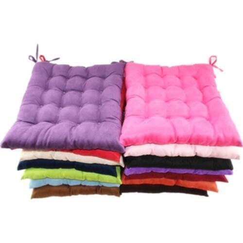 Fashion Customizable Soft Thick Suede Pure Plush Colorful Office Chair Pad Square Plaid Seat Cushions Home Decor For S