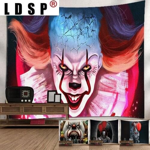 LDSP Clown Psychedelic Poster Picture Tapestry Wall Hanging Wall Covering Rugs Background Cloth Beach Mat Blanket Art Home Decor