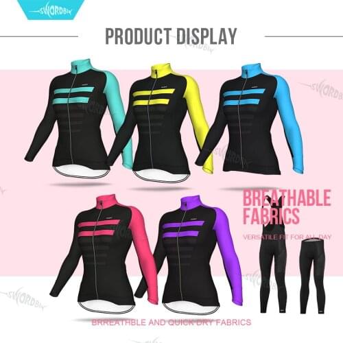 Cycling Jersey Set Women Long Sleeve Clothes Winter Cycling Clothing Female MTB Thermal Fleece UNinform Kit Ropa Ciclismo