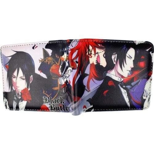 Japan Anime Black Butler Wallets PU Short Coin Purse Kuroshitsuji For Young Boys Girls Game Wallets Consoles