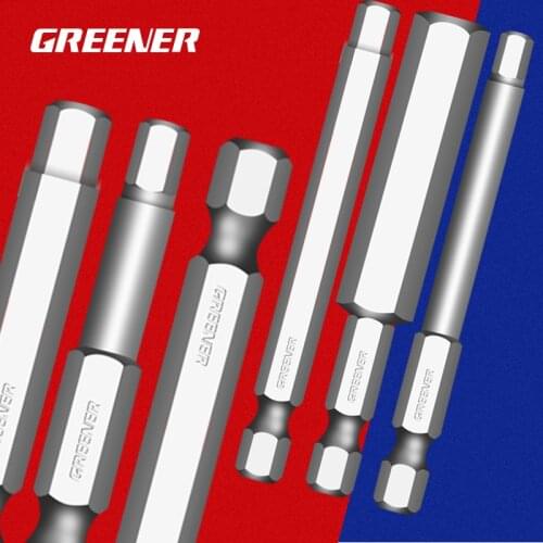 Greener Hex Shank Magnetic Hex Head Screwdriver Drill Screw Driver Bits 50mm 75mm 100mm 150mm H1.5-12 Hand Repair Tools