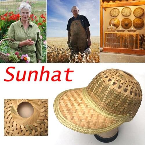 Fishing Cap Hat Bamboo Woven Breathable Baseball Cap Handmade Sun Protective Hat Outdoor Sun Protective Bamboo Woven Hats