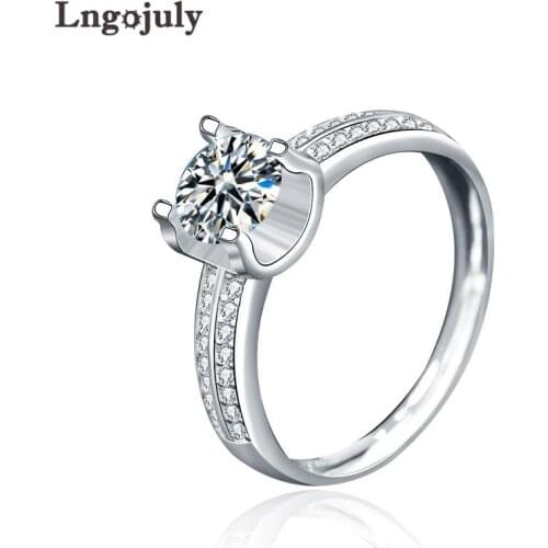 Luxury 925 Sterling Silver Women Ring 1 Carat D Color Moissanite Ring For Women Engagement Party Silver 925 Wedding Ring