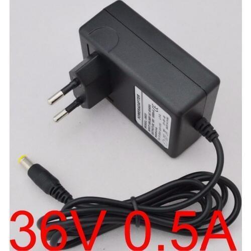 1PCS 36V 0.5A AC 100V-240V Converter Adapter DC 36V 0.5A 500mA Power Supply EU Plug 5.5mm x 2.1mm-2.5mm
