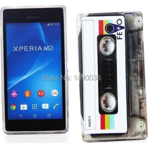 1 Piece Tape Case Retro Cassette Heart Style Case For Sony Xperia M2 S50h Soft Phone Case Free